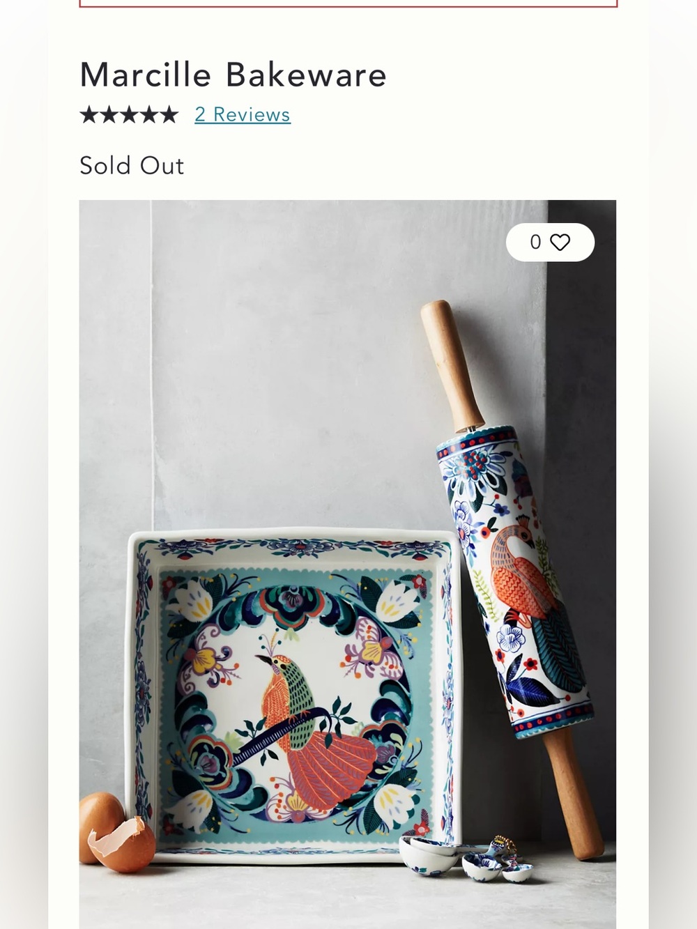 Anthropologie Marcille brownie pan